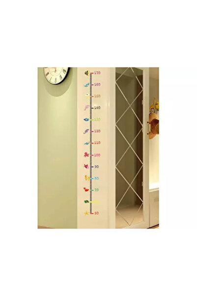 Inovius Sticker Perete Autocolant cu Centimetru pentru Copii cu Mamifere - 91...