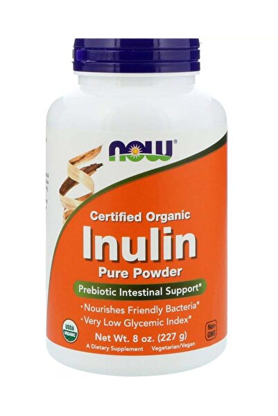 Now Foods مسحوق بريبيوتيك إنولين عضوي معتمد نقي 227 جم