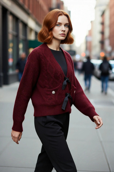 PayBuy Tricotaj crop cu mâneci scurte pentru femei, cu decolteu în V, cu mode...