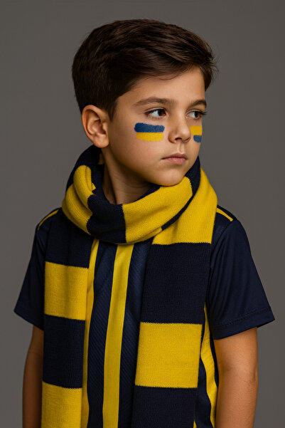 Sebir Moda Tricotaj cu tematică fană eșarfă pentru copii (5-10 ani, 30x140cm)