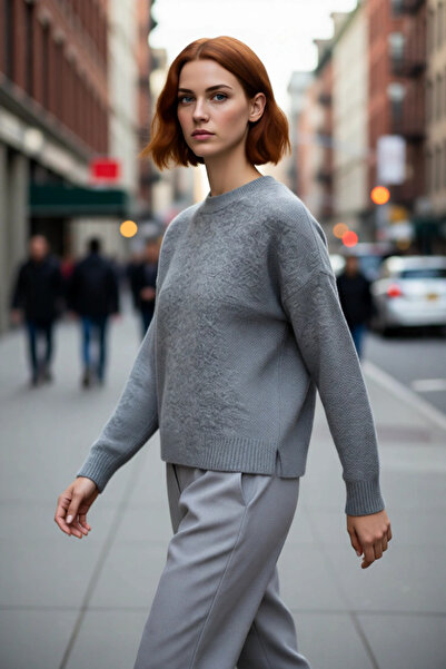 PayBuy Pulover de tricotat pentru femei, oversize, confortabil, cu decolteu r...