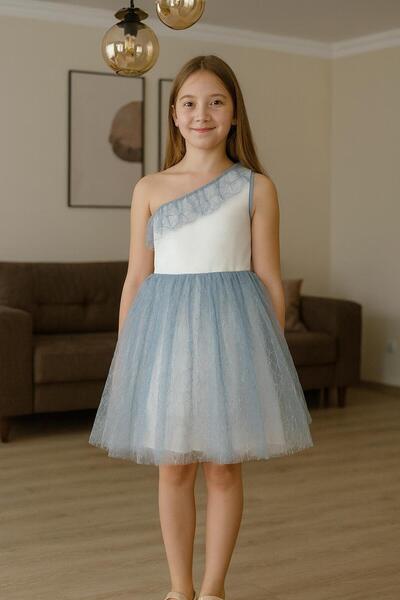 WON KIDS MAVİ BEYAZ ÇOCUK ABİYE