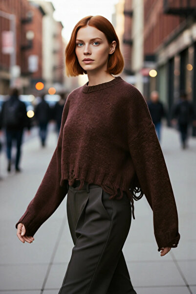 PayBuy Tricotaj oversize pentru femei, pulover crop cu mâneci joase, oferă el...