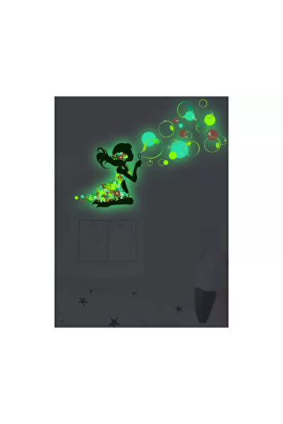 Inovius Sticker Perete Autocolant Fosforescent Fetita si Baloane 16x22cm - 21220