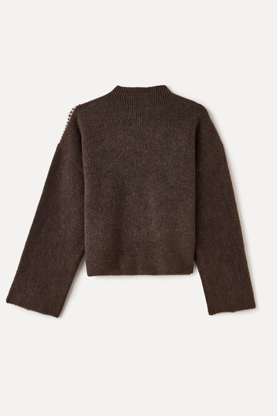 Mudo DİKİŞ DETAYLI OVERSIZE DİK YAKA KAZAK