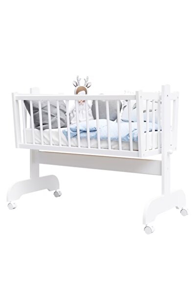 ekids CRISTINE Baby Crib-Cradle made of Solid Wood – Rocking & Mobility Function