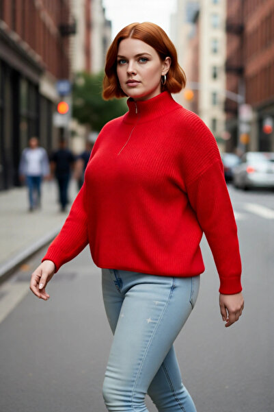 PayBuy Tricotaj de bază pentru femei, cu mâneci lungi și joase, cu fermoar, guler înalt, țesut Sizilie, de calitate