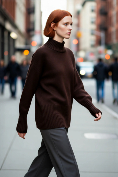 PayBuy Pulover de tricotat gri uni pentru femei, cu decolteu înalt, cu mâneci raglan, cu croială oversize, alegere ideală pentru purtarea zilnică de iarnă