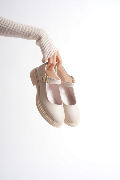 Adım Dünyası Μαύρο-μπεζ γυναικεία παπούτσια με χαμηλό τακούνι Mary Jane Κομψό, άνετο και καθημερινό μοντέλο