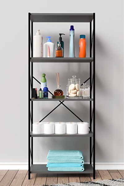 WOODENSA Metal Banyo Mutfak Rafı Malzeme Dolabı 5 Raflı Çok Amaçlı Dolap Raf ...