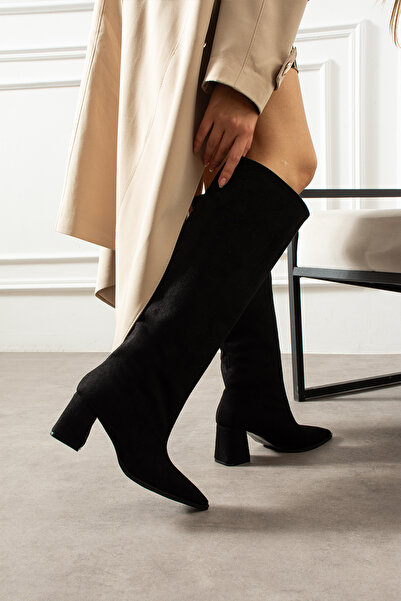 wolk shoes Bria Suede Pointed Toe Women's Heeled Boots