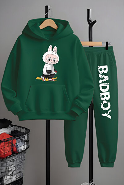 MYADA Set pentru copii Premium cu 3 fire Labubu imprimat cu fleece