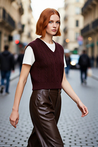 PayBuy Tricotaj fără mâneci pentru femei tinere, cu decolteu în V, tricotaj, combinație de primăvară și toamnă