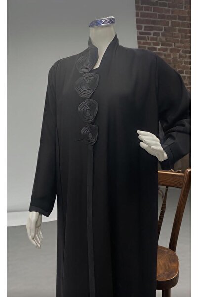 ROKNES عباية انترنت بتصميم ياقة وردة