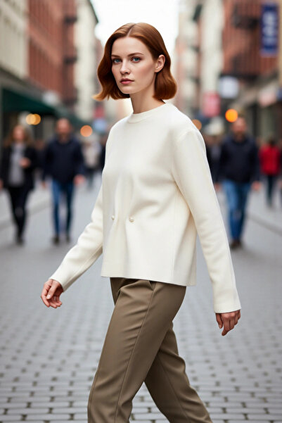 PayBuy Γυναικείο πουλόβερ ακρυλικό πλεκτό με κανονική εφαρμογή με λαιμόκοψη, ...