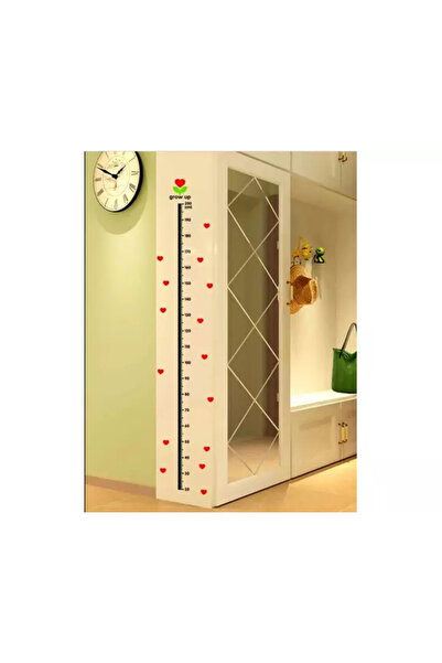 Inovius Sticker Perete Autocolant cu Centimetru pentru Copii - Inimioare - 27131