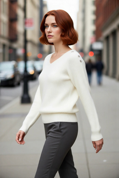 PayBuy Women's Stone Detailed Soft Textured Regular Fit Crew Neck Winter Knit...