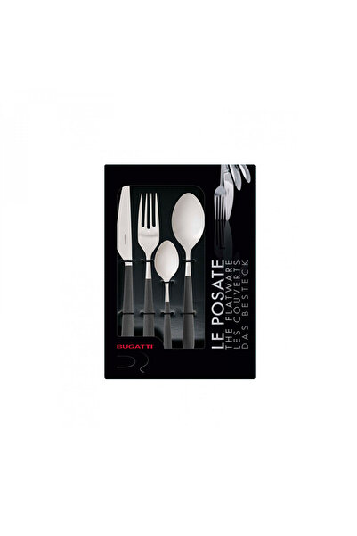 BUGATTI Ares Matte Black 24 Piece Cutlery Set