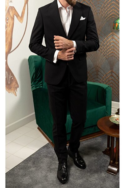 Couture For Gentlemen Costum Barbati Negru Tailored Fit Cfg300