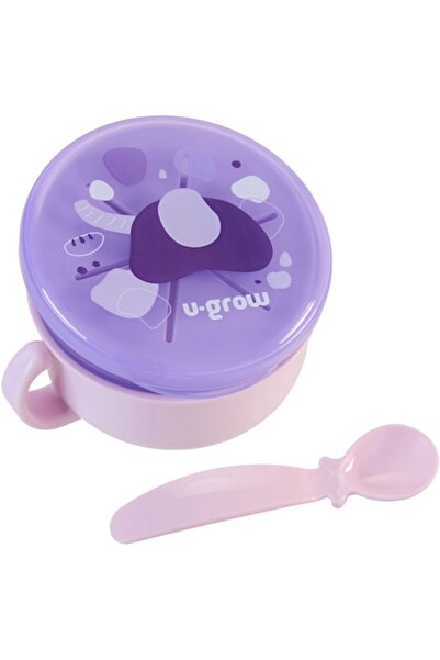 U-Grow Bol 2 in 1 pentru snackuri cu lingurita pentru copii U-grow, mov