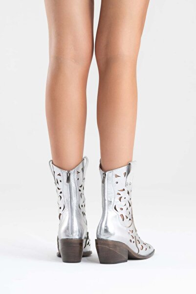 Zeynep Sıradağlı Heydelin Kadın Hakiki Deri Lame Western Bot