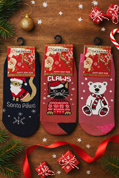 Calze Vita Set de 3 ciorapi de Crăciun pentru femei