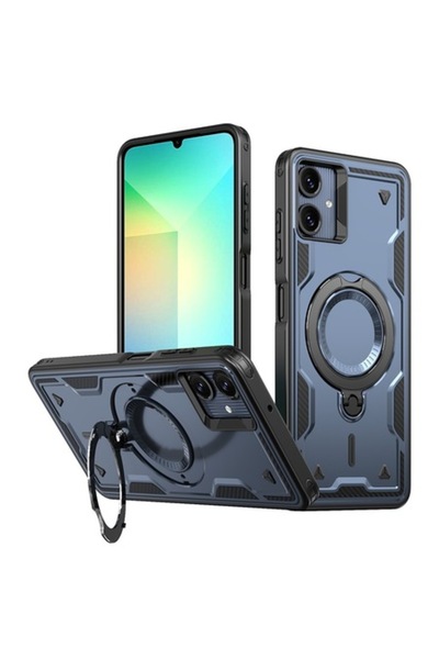 ALC MOBILE Husa military armour cu inel metalic, ALC MOBILE, compatibila cu Samsung Galaxy A06, Albastru