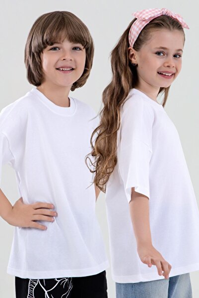BAYKAR Tricou unisex pentru copii guler rotund cu mânecă scurtă bumbac 100% s...