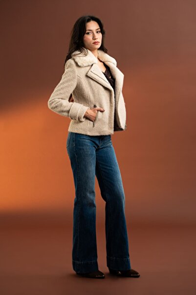 roibyardaözmen Biker Model, Slim Cut Felt Coat