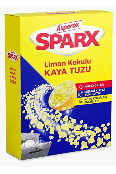 ASPEROX SPARX LİMON KOKULU KAYA TUZU MAKİNE TEMİZLEYİCİ 1 KOLİ (12 ADET)