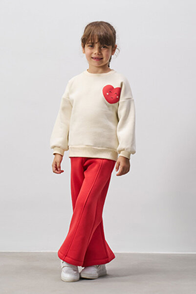 Beniizle Love You Printed Embroidered Girl's Suit