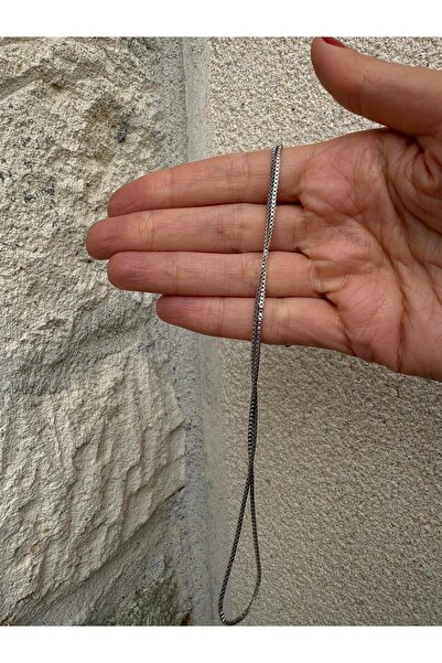 marsel aksesuar قلادة فضية رفيعة على شكل مكعب من شوبينغ