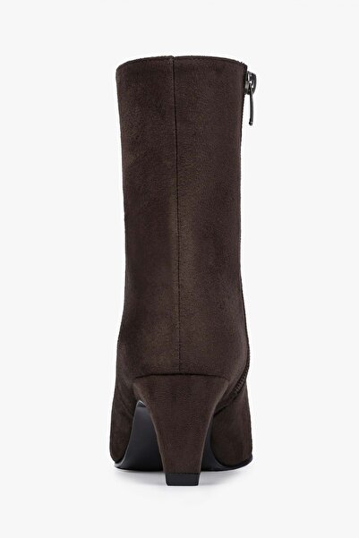 Shoeberry Kadın Noria Kahve Süet Kısa Topuklu Bot