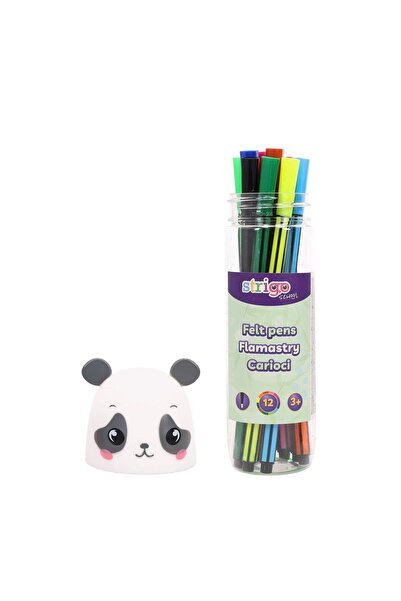Strigo Washable markers 12 colors, Panda box SSC476