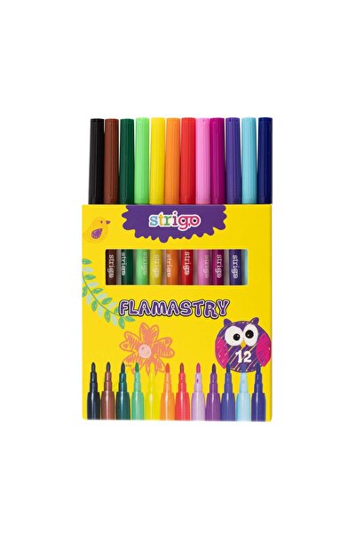 Strigo Colored markers, 12 washable colors SSC007