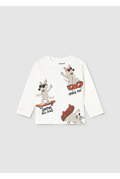 MAYORAL Skate Waist Elasticized Pants Sweat Suit (Sizes for Ages 01-04) - Ecru-Anthracite