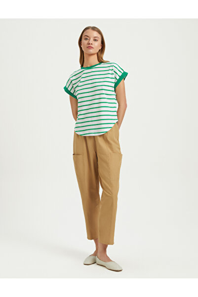 BGN workshop Tricou în formă confortabilă din bumbac cu dungi din material su...