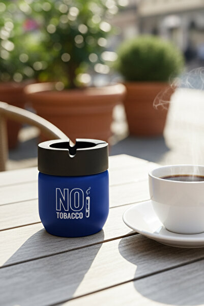 Mefa Mutfak Araç İçİ Kokusuz Plastik Kapaklı Ev Ofis Ve Araç içi Küllük 425 cc - 2'li / MAVİ