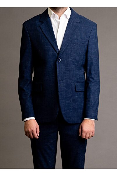 Couture For Gentlemen Navy blue suit with office textures