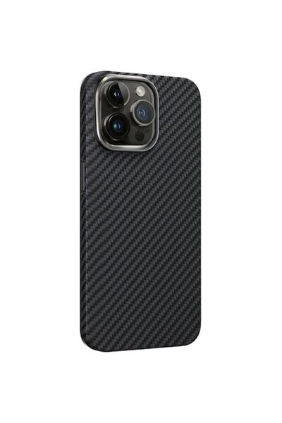 isag Husa protectie din Kevlar compatibila cu iPhone 15 Pro, din Fibra de Carbon, Aramida, ultra slim, ul
