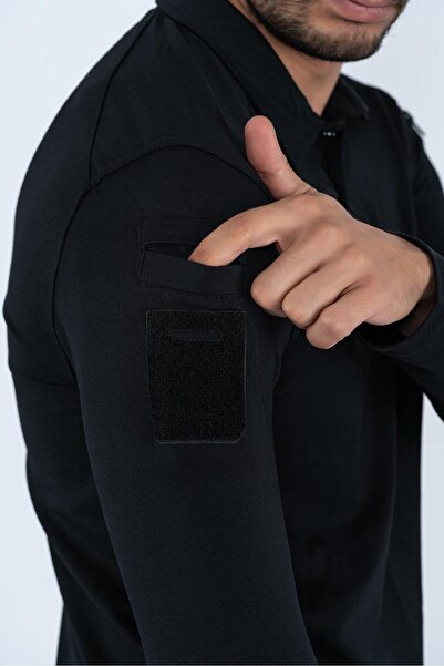 Wolff Combat Tactical Outdoor Tactical Cotton T-Shirt Polo Neck T-Shirt - 802 U.Kol Pıke