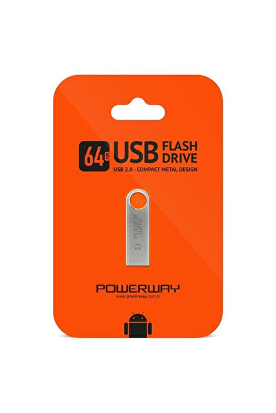 POWERWAY ذاكرة فلاش USB 2.0 معدنية سعة 64 جيجابايت