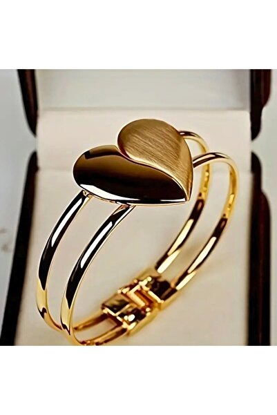 Teo Açık Manşet Tasarım Zarif Ve Şık Kalp Kelepçe Bileklik