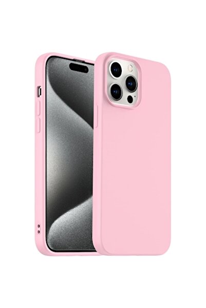 isag Husa protectie compatibila cu iPhone 15 Pro Max, slim, silicon Roz cu interior din microfibra, prote