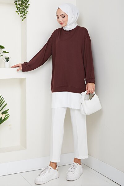 Bestenur Πλισέ τουνίκ Arma Detail 1627 - Bitter Brown