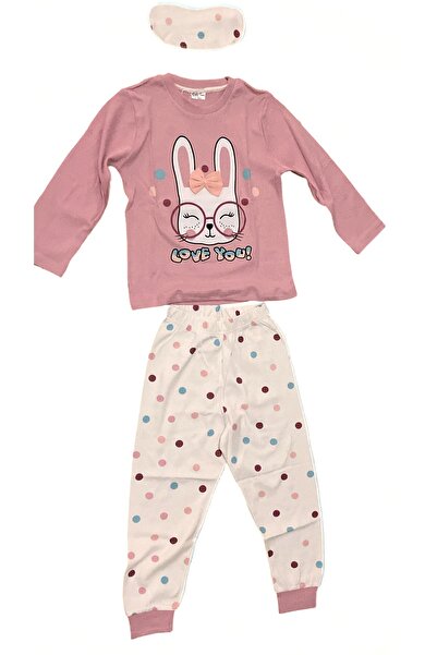 MİLAYS LİFE HOME COLLECTİON 100% Cotton 3-Piece Pajama Sets with Eye Mask Character Print for Children