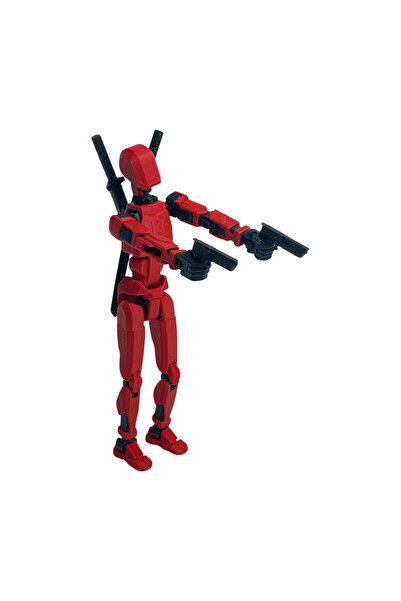 NBShop Dummy13 Aksiyon Figür Robot - Tüm Eklemleri Hareketli - Kırmızı (AKSES...