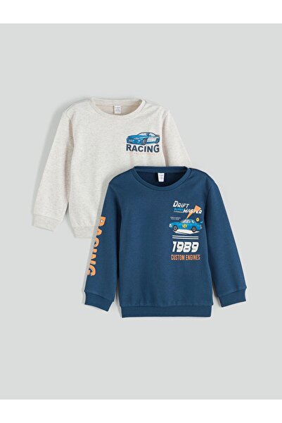 LC Waikiki Crew Neck Printed Boys Sweatshirt 2 Pack