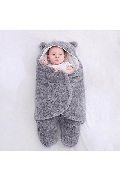 Ferdys 0-12 Months Welsoft Outer Swaddle with Fiber Ears Plush Baby Blanket Plush Swaddle