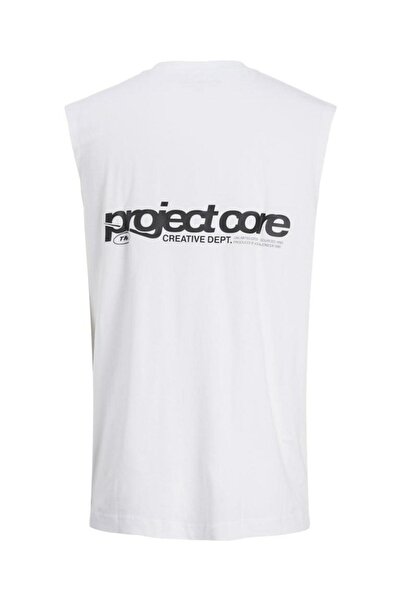 Jack & Jones Men's White Jcounion Print Tank Top Sn T-Shirt 12273446-Brightwhi